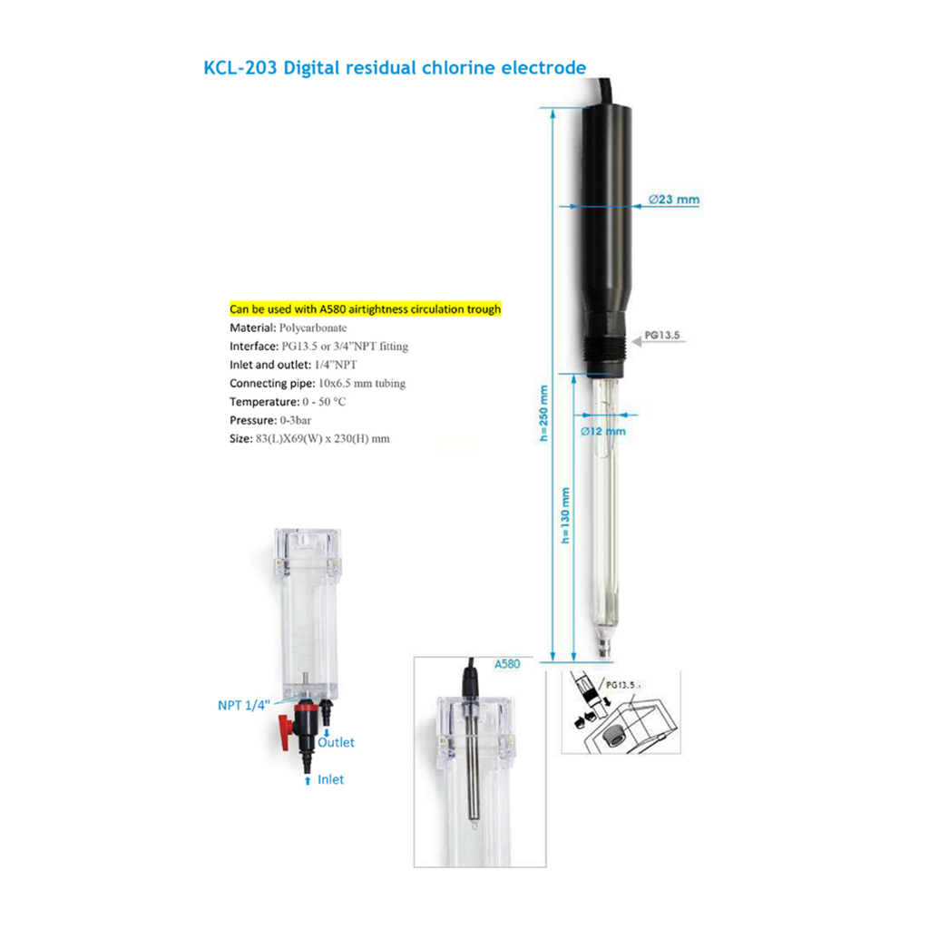 Sensor digital de cloro residual